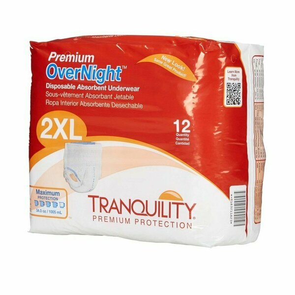 Tranquility Premium Overnight Absorbent Underwear, Extra Extra Large, 12PK 2118